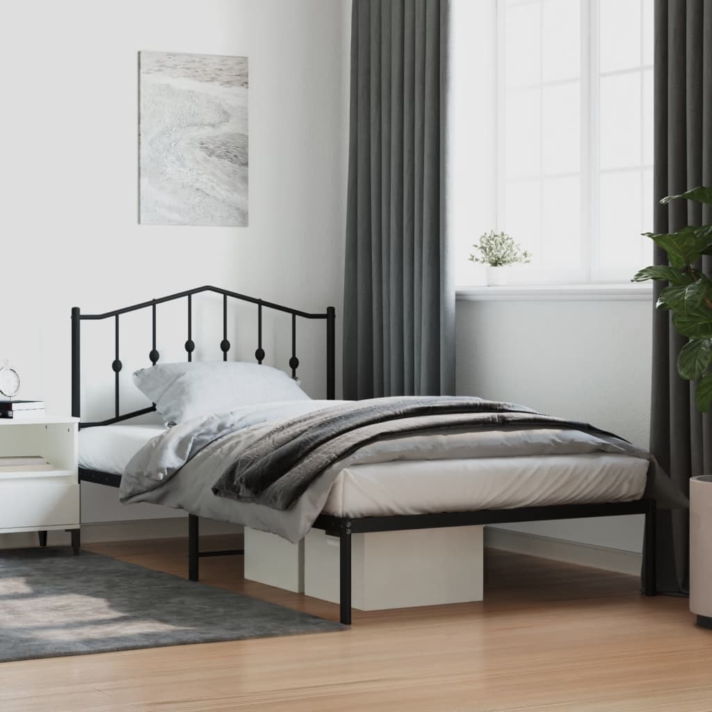Bed Frame | Black | Powder-coated Steel | Single | Bed Frame
