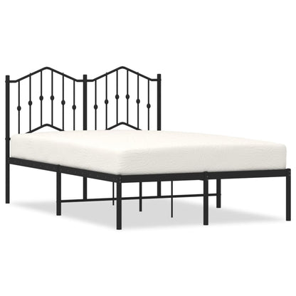 Metal Bed Frame without Mattress with Headboard Black 120x190cm