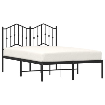 Metal Bed Frame without Mattress with Headboard Black 120x190cm