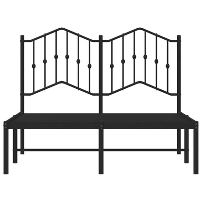 Metal Bed Frame without Mattress with Headboard Black 120x190cm