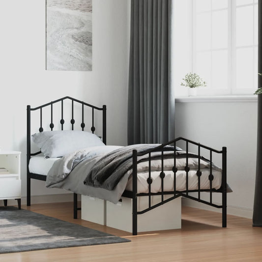 Bed Frame | Black | Powder-Coated Steel | Small Single | Bed Frame