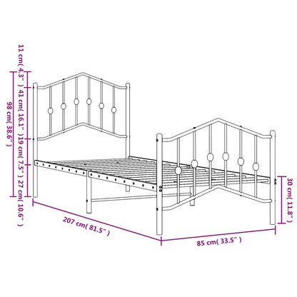 Bed Frame | Black | Powder-Coated Steel | Single | Bed Frame
