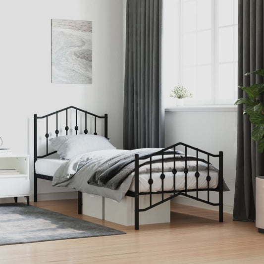 Bed Frame | Black | Powder-Coated Steel | Single | Bed Frame