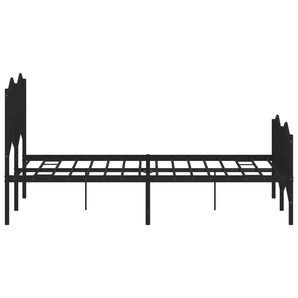 Metal Bed Frame without Mattress with Footboard Black 120x200cm
