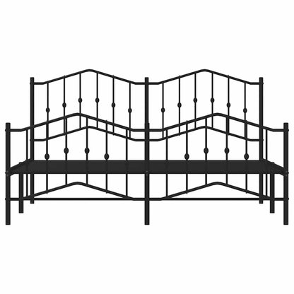 Metal Bed Frame without Mattress with Footboard Black 183x213cm
