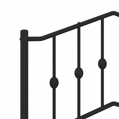 Metal Bed Frame without Mattress with Footboard Black 183x213cm