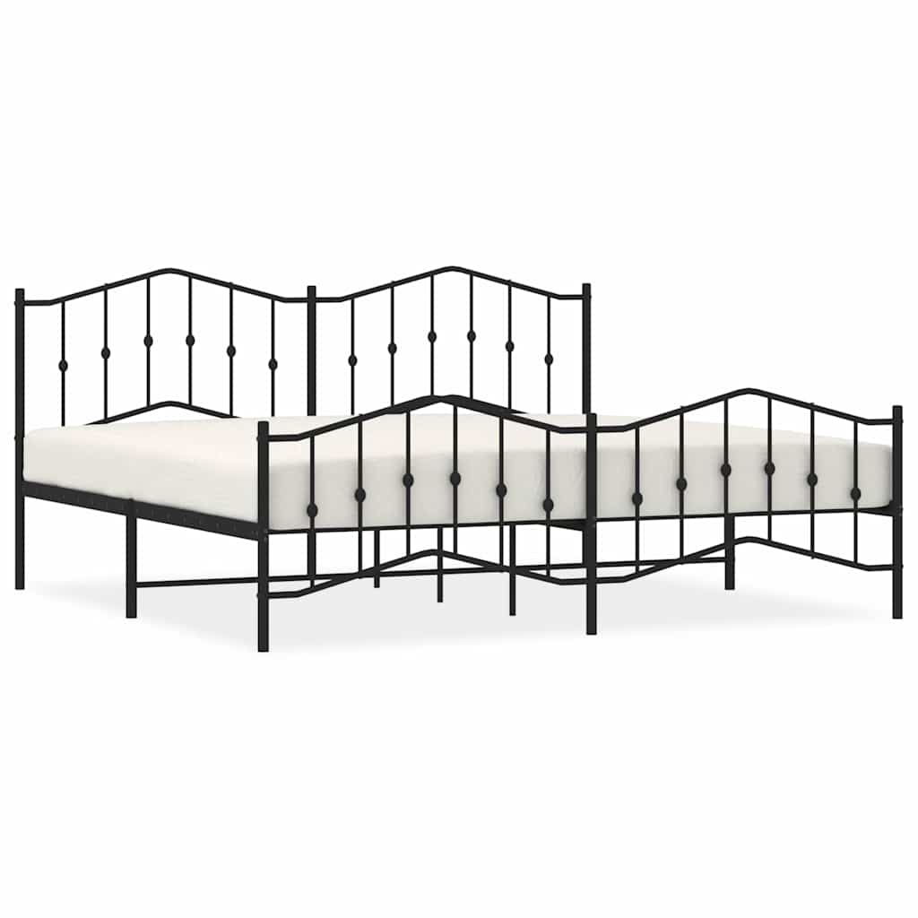 Bed Frame | Black | Powder-Coated Steel | Double | Bed Frame