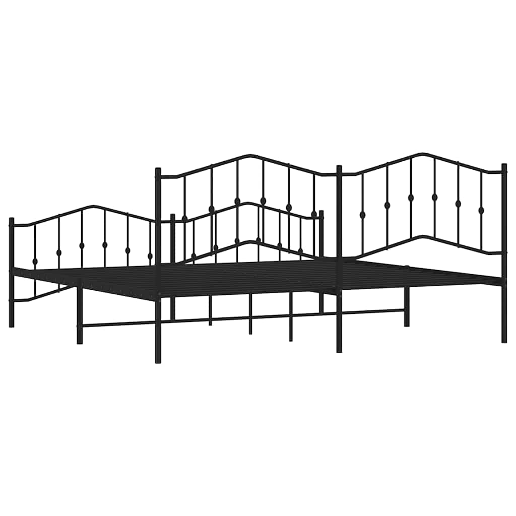Bed Frame | Black | Powder-Coated Steel | Double | Bed Frame