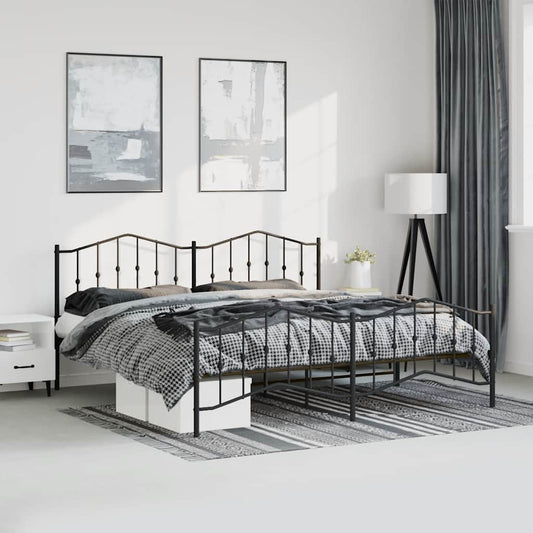 Bed Frame | Black | Powder-Coated Steel | Double | Bed Frame