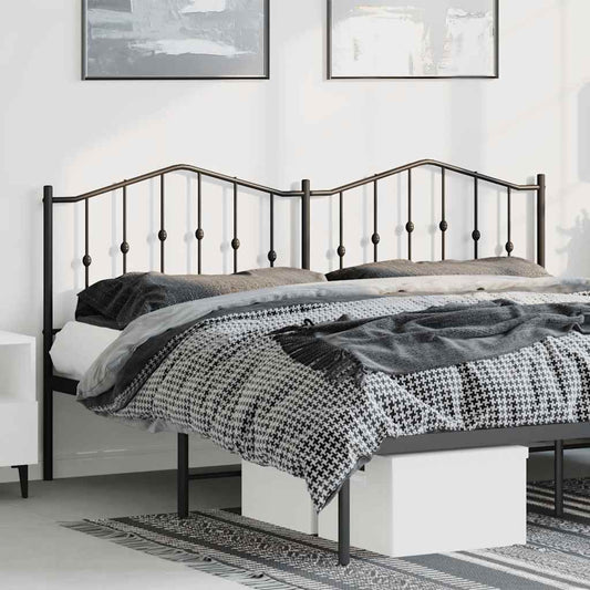 Metal Replace Headboard Black 180 cm