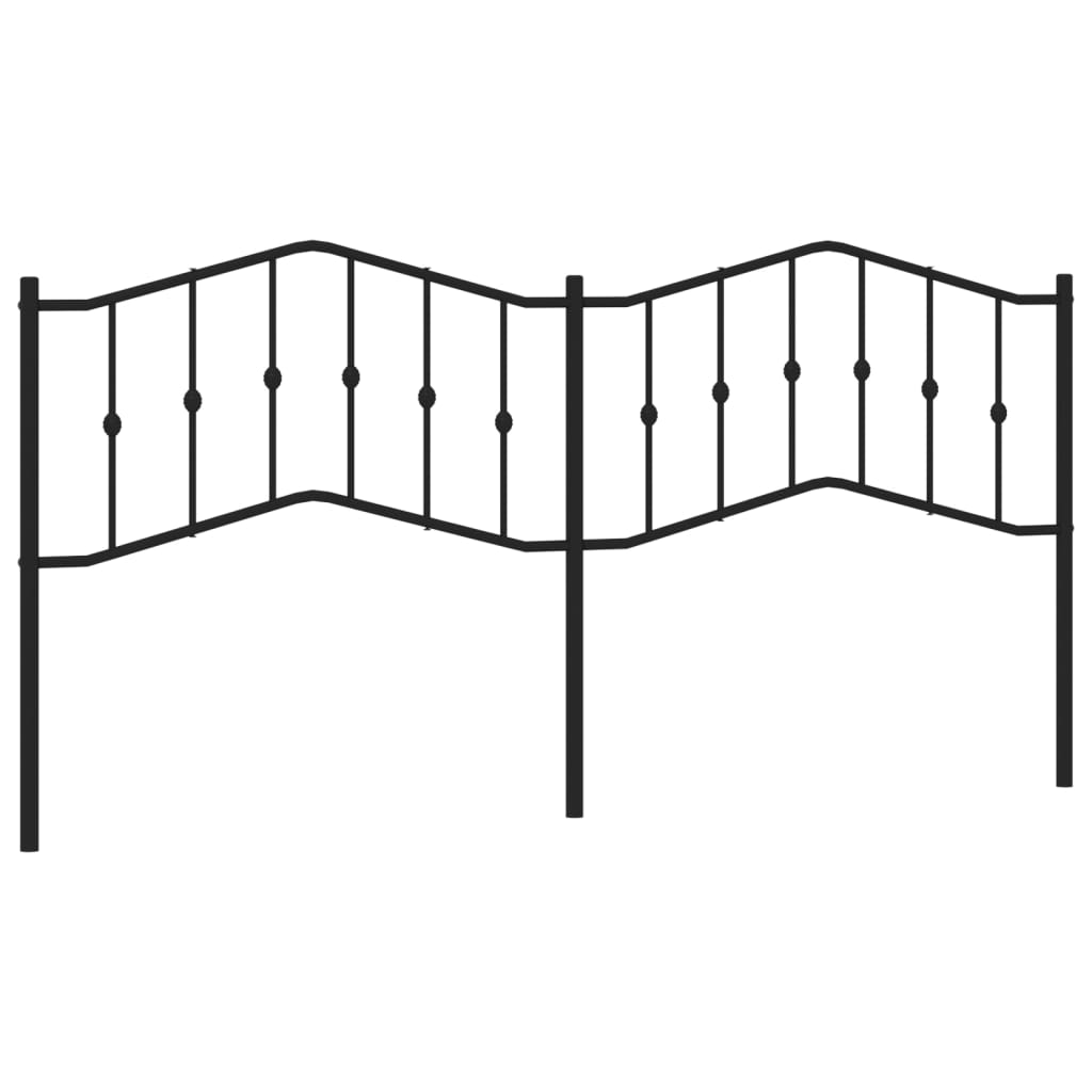 Metal Replace Headboard Black 200 cm