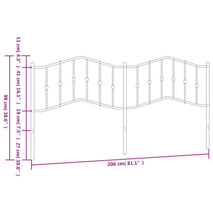 Metal Replace Headboard Black 200 cm