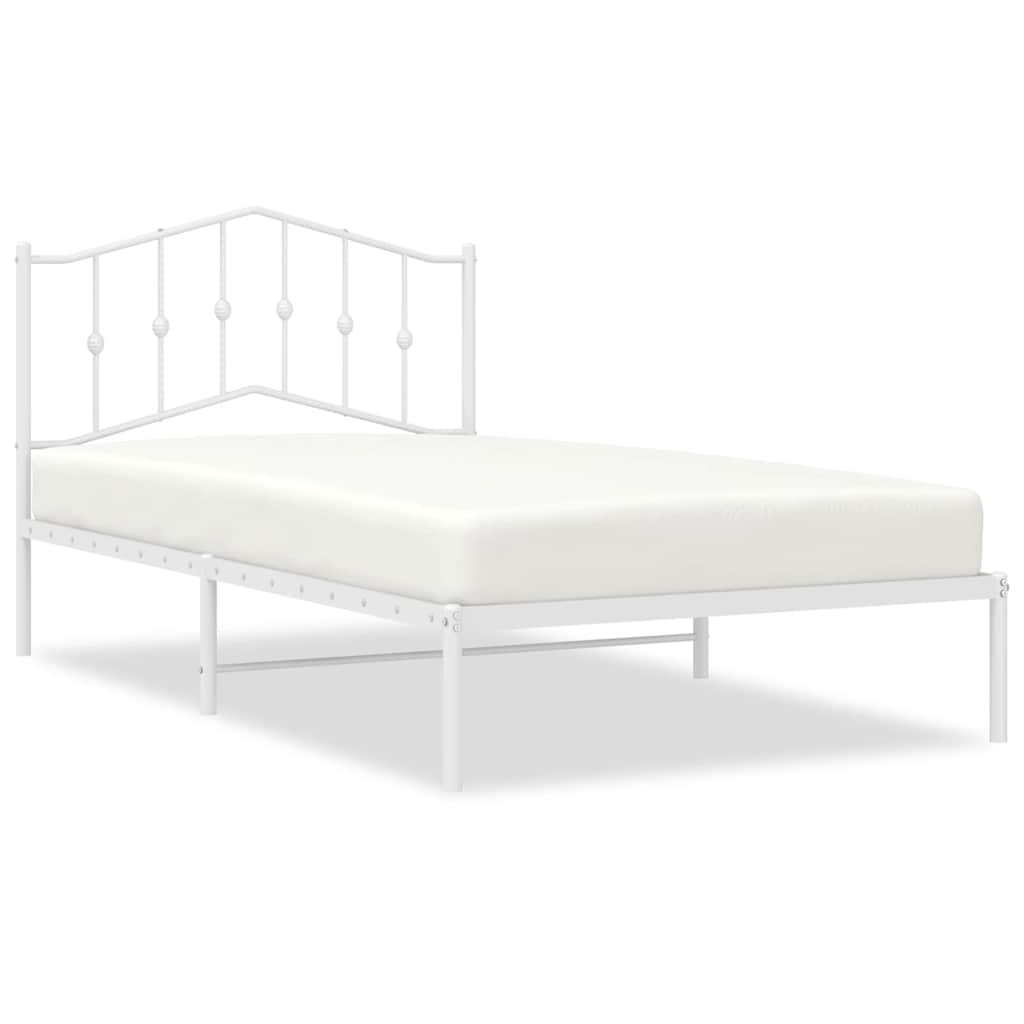 Bed Frame | White | Powder-Coated Steel | Single | Bed Frame