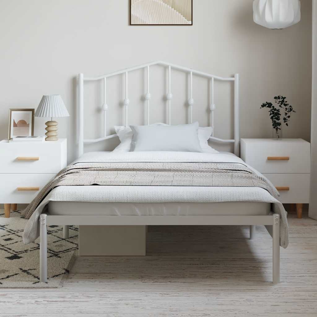 Bed Frame | White | Powder-Coated Steel | Single | Bed Frame