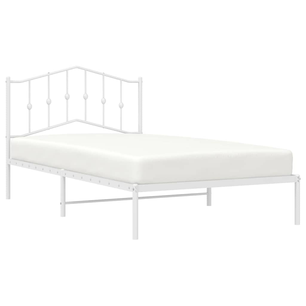 Bed Frame | White | Powder-Coated Steel | Single | Bed Frame
