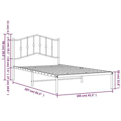 Bed Frame | White | Powder-Coated Steel | Single | Bed Frame