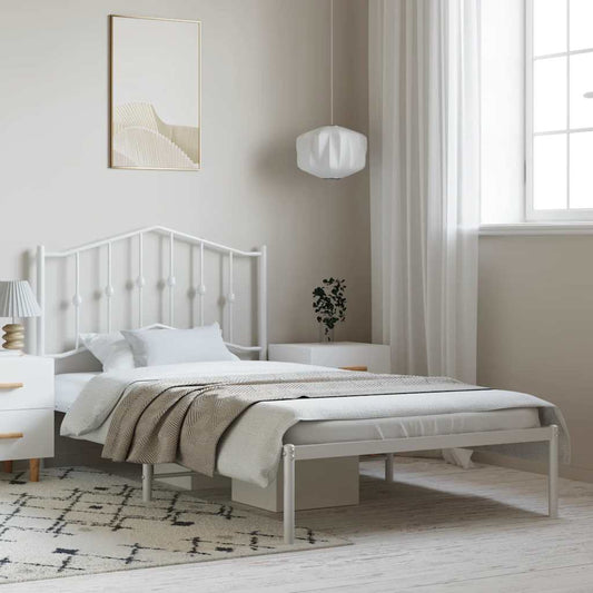 Bed Frame | White | Powder-Coated Steel | Single | Bed Frame