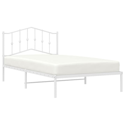 Bed Frame | White | Steel | Single | Bed Frame | Rectangular | Modern