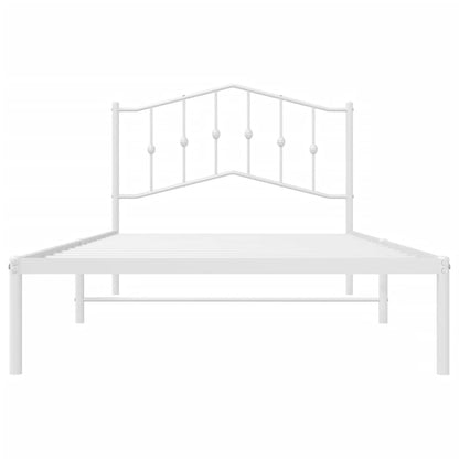 Bed Frame | White | Steel | Single | Bed Frame | Rectangular | Modern