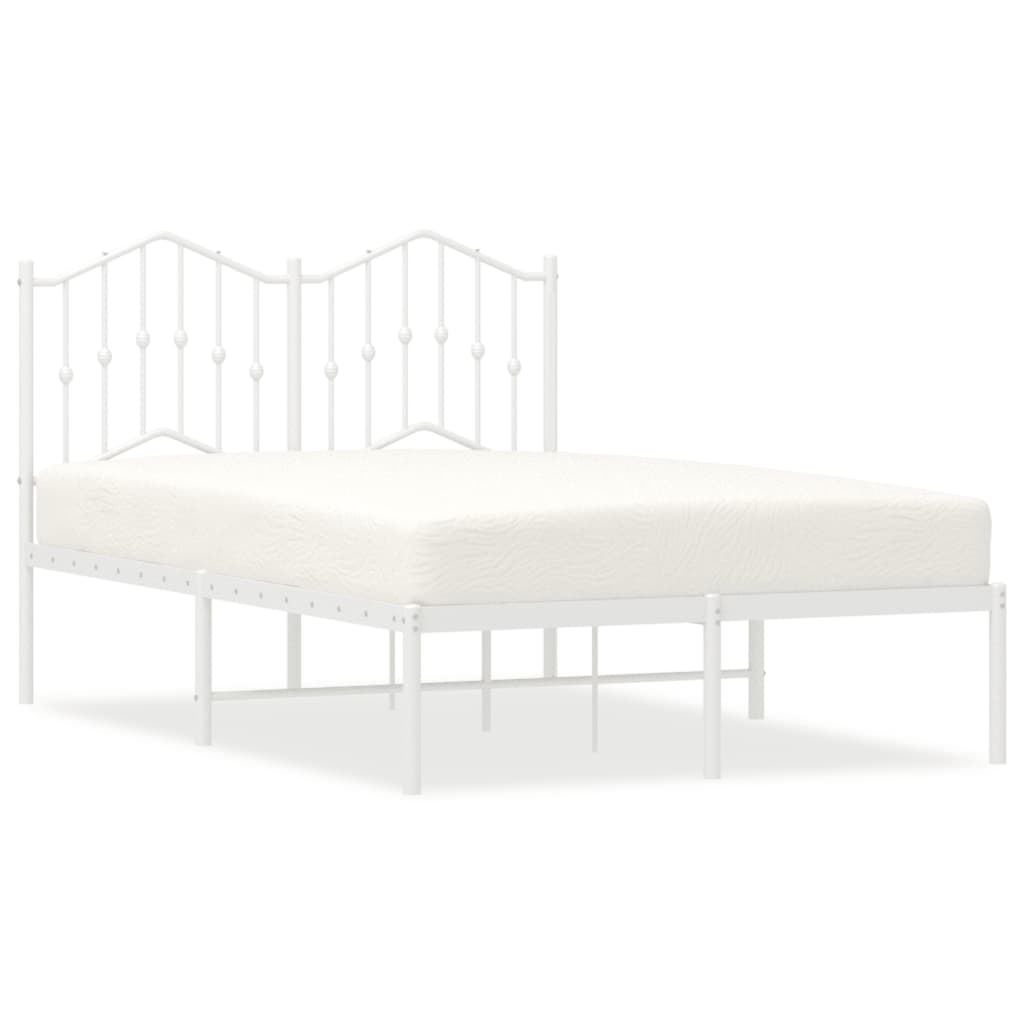 Bed Frame | White | Steel | Double | Bed Frame | Rectangular | Modern