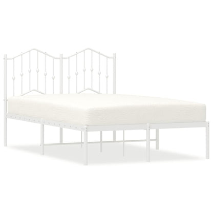 Bed Frame | White | Steel | Double | Bed Frame | Rectangular | Modern