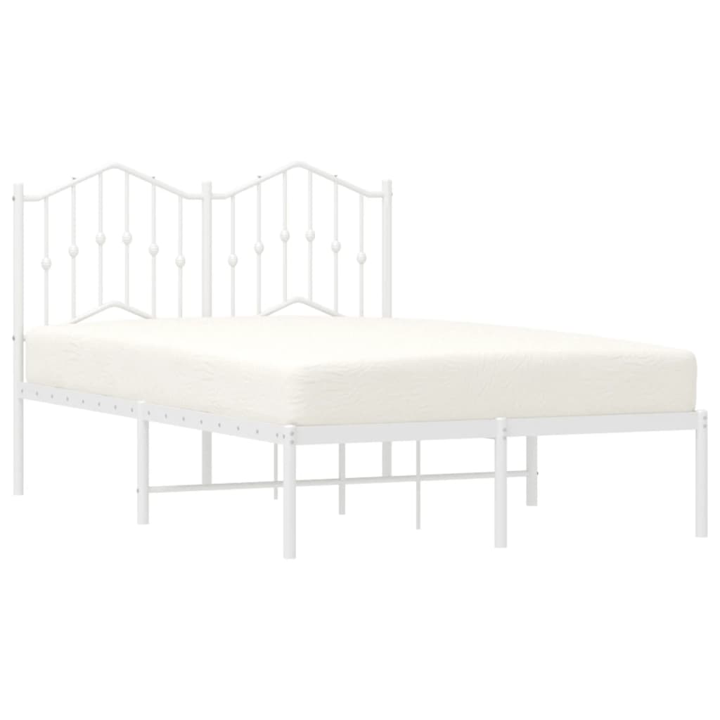 Bed Frame | White | Steel | Double | Bed Frame | Rectangular | Modern