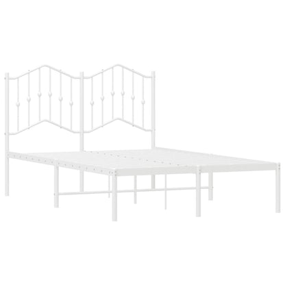 Bed Frame | White | Steel | Double | Bed Frame | Rectangular | Modern