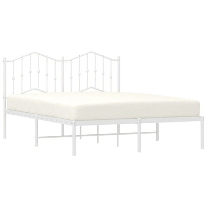 Bed Frame | White | Powder-Coated Steel | Double | Bed Frame