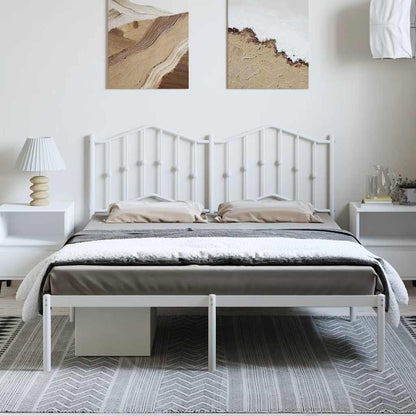 Metal Bed Frame without Mattress with Headboard White 150x200cm