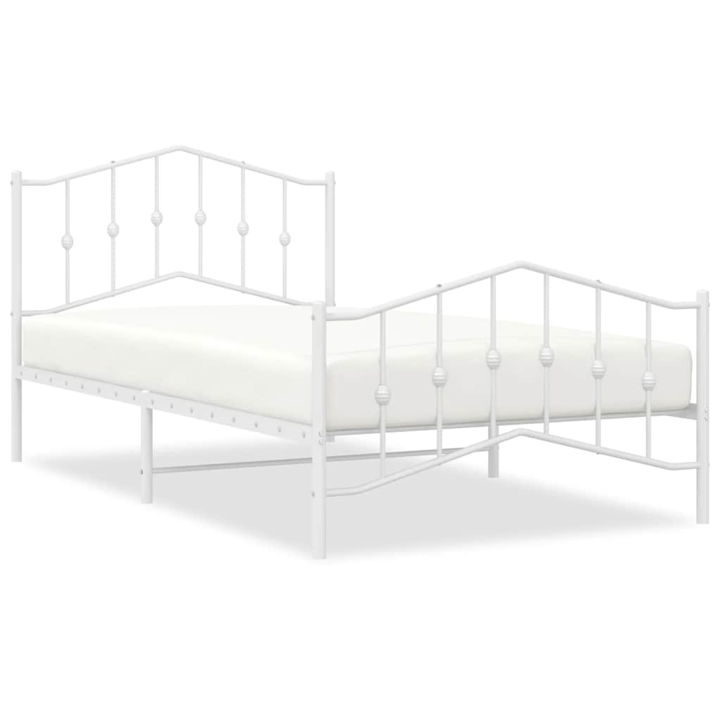 Bed Frame | White | Powder-Coated Steel | Single | Bed Frame