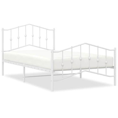 Bed Frame | White | Powder-Coated Steel | Single | Bed Frame