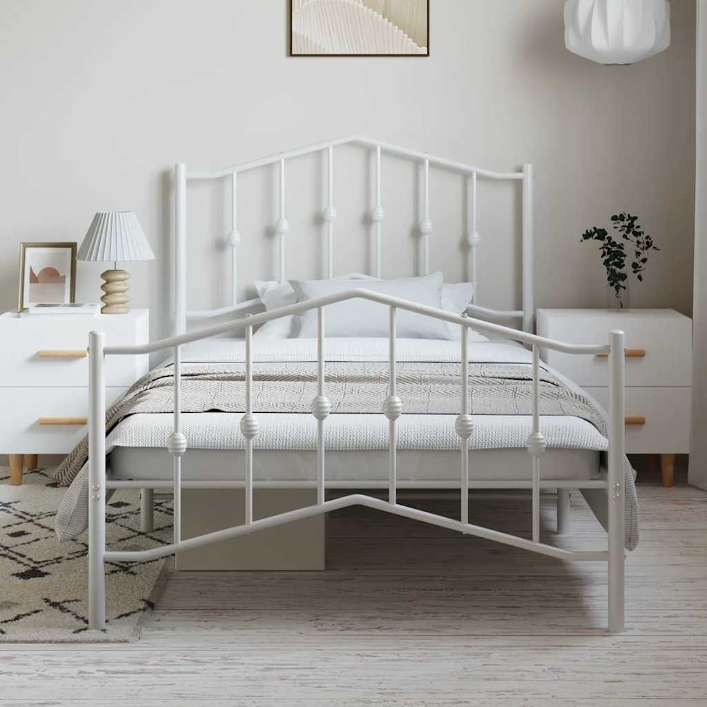 Bed Frame | White | Powder-Coated Steel | Single | Bed Frame