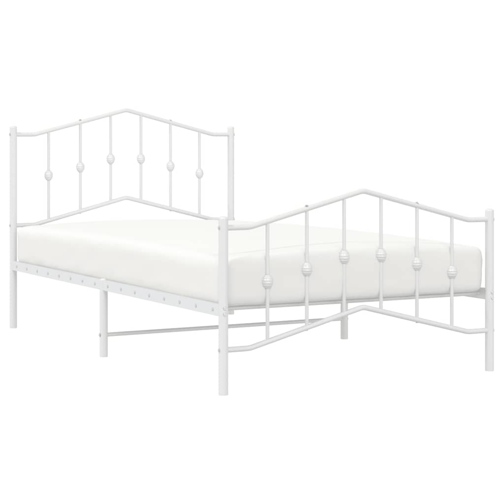 Bed Frame | White | Powder-Coated Steel | Single | Bed Frame