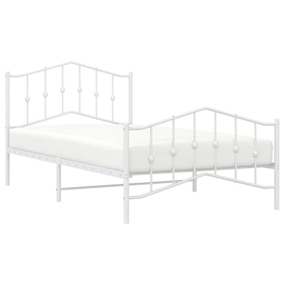 Bed Frame | White | Powder-Coated Steel | Single | Bed Frame