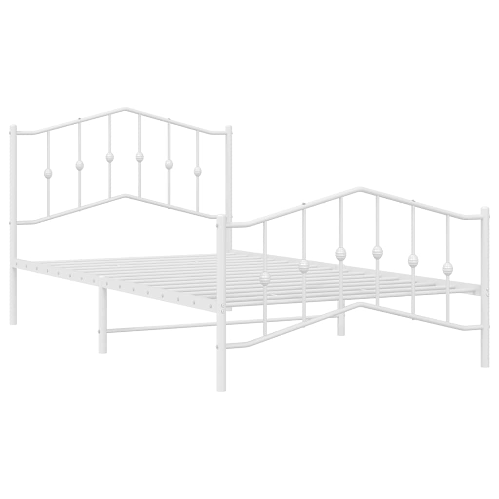 Bed Frame | White | Powder-Coated Steel | Single | Bed Frame