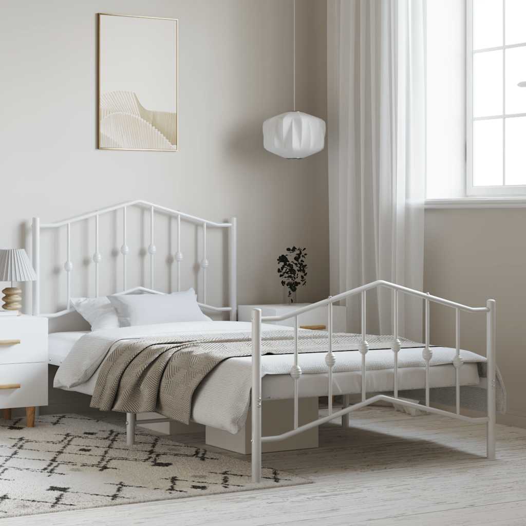Bed Frame | White | Powder-Coated Steel | Single | Bed Frame