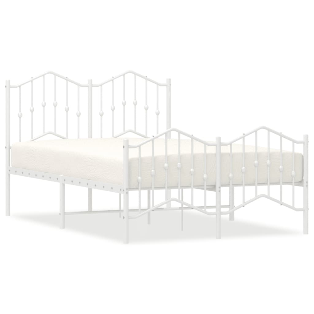 Bed Frame | White | Powder-Coated Steel | Small Double | Bed Frame