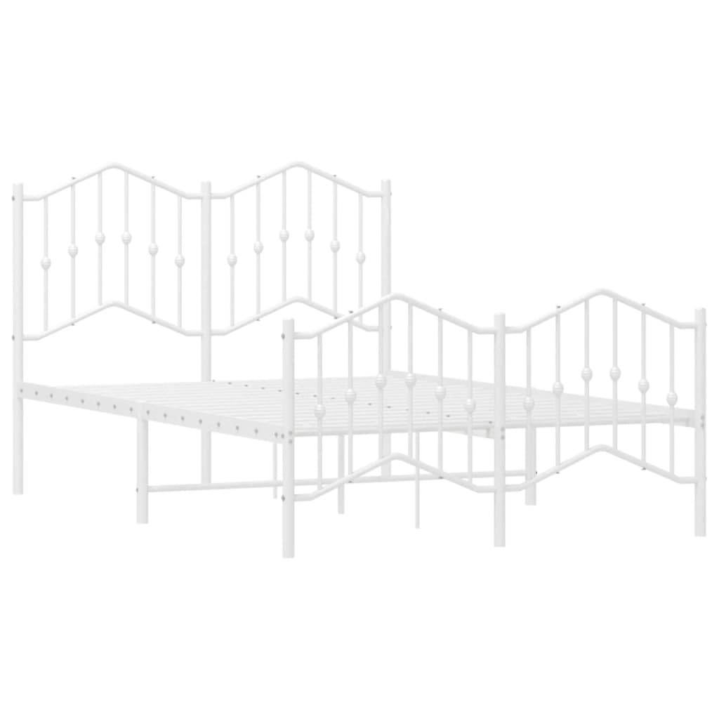 Bed Frame | White | Powder-Coated Steel | Small Double | Bed Frame