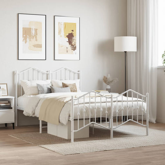 Bed Frame | White | Powder-Coated Steel | Small Double | Bed Frame