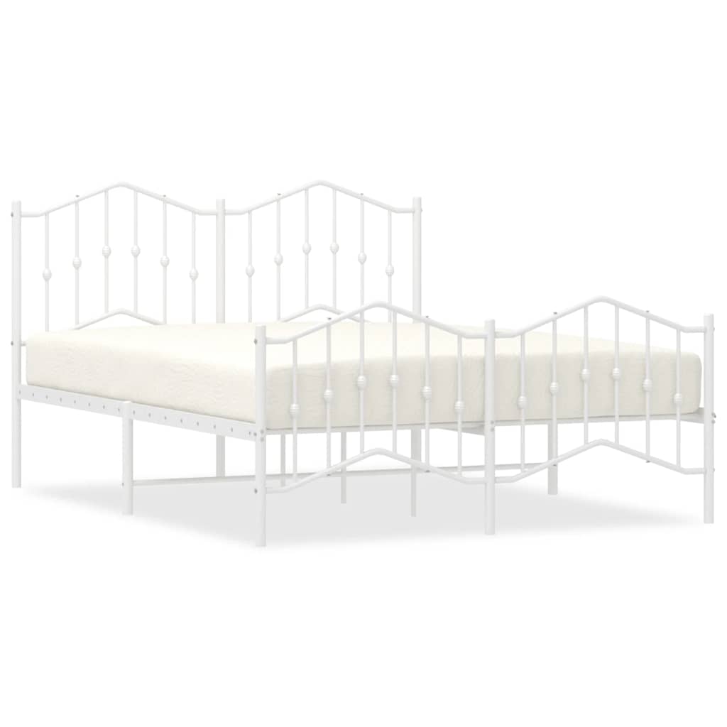 Bed Frame | White | Powder-Coated Steel | 135x190 cm | Bed Frame