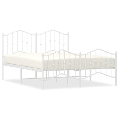 Bed Frame | White | Powder-Coated Steel | 135x190 cm | Bed Frame
