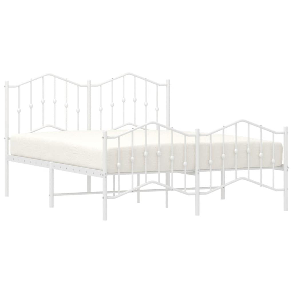 Bed Frame | White | Powder-Coated Steel | 135x190 cm | Bed Frame