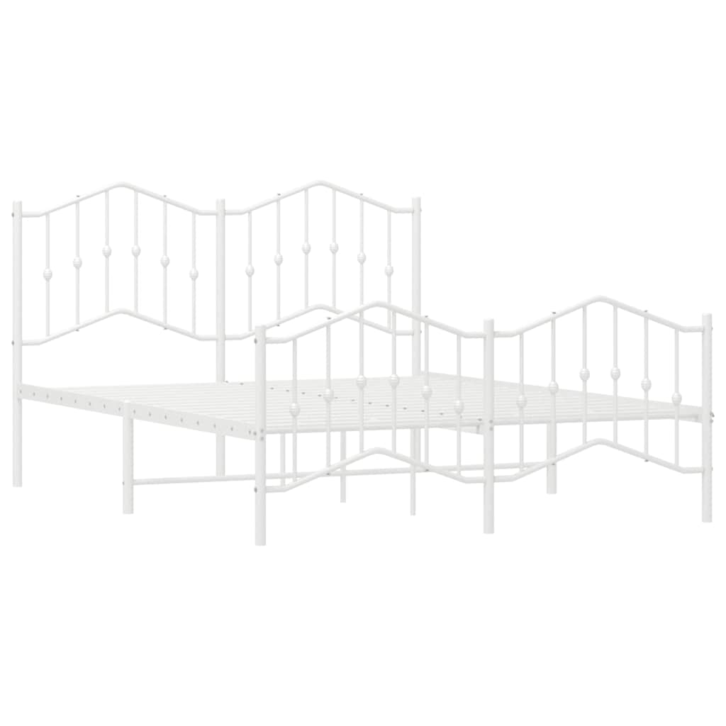 Bed Frame | White | Powder-Coated Steel | 135x190 cm | Bed Frame