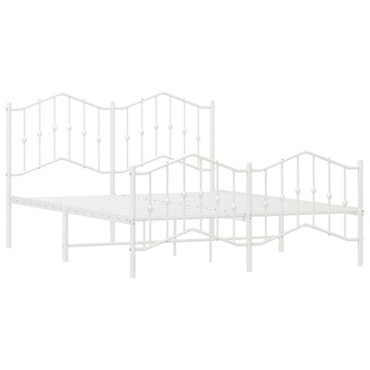 Bed Frame | White | Powder-Coated Steel | 135x190 cm | Bed Frame