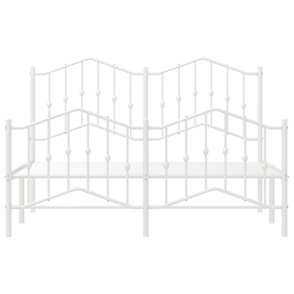 Bed Frame | White | Powder-Coated Steel | 135x190 cm | Bed Frame
