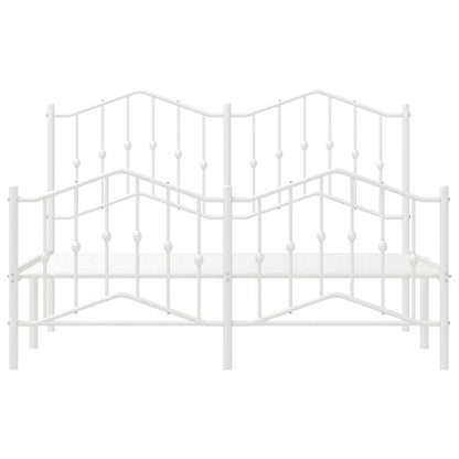 Bed Frame | White | Powder-Coated Steel | 135x190 cm | Bed Frame