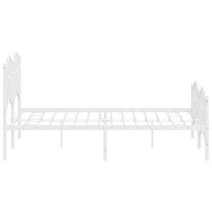 Bed Frame | White | Powder-Coated Steel | 135x190 cm | Bed Frame