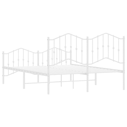 Bed Frame | White | Powder-Coated Steel | 135x190 cm | Bed Frame