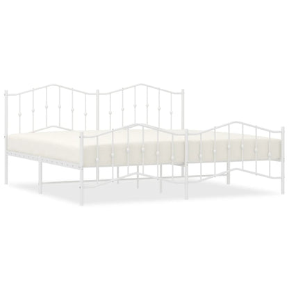 Bed Frame | White | Steel | 200x200 cm | Bed Frame | Rectangular | Modern