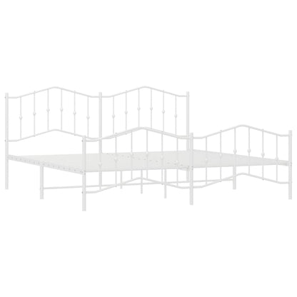 Bed Frame | White | Steel | 200x200 cm | Bed Frame | Rectangular | Modern